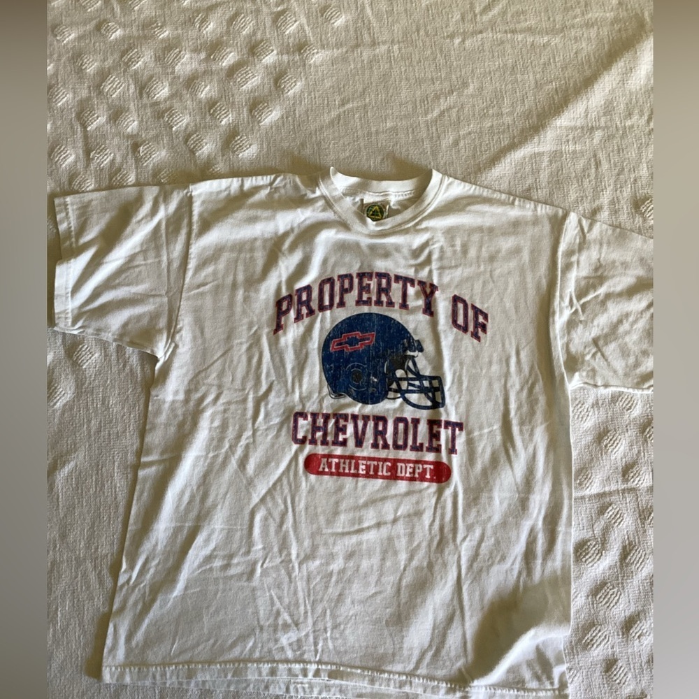 Round Trip Chevrolet Ethanol E85 football t shirt-SZ XL
Pit to pit 22”
Length 28